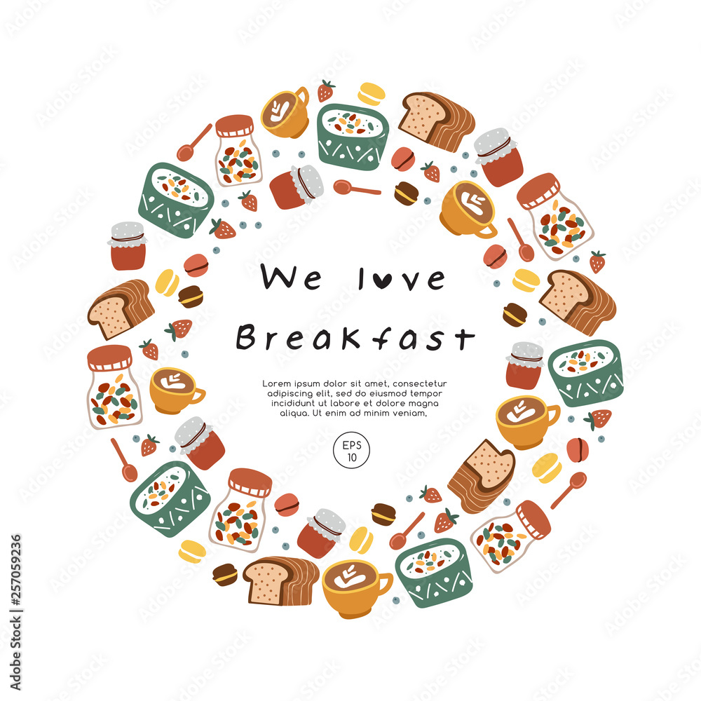 Hand drawn vector illustration of coffee, sweets and pastry Hand drawn vector illustration of coffee, sweets and pastry
