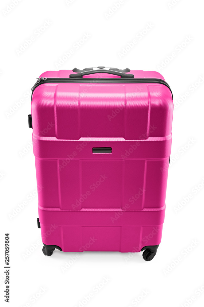 Plastic pink travel bag isolated on white background Plastic pink travel bag isolated on white background
