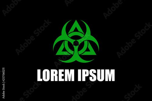 biohazard symbol with abstract triangular shapes logo vector template