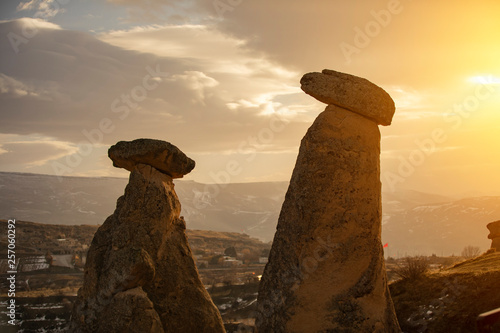 The Twins fairy chimneys in Goreme/Urgup, Cappadocia, Turkey
