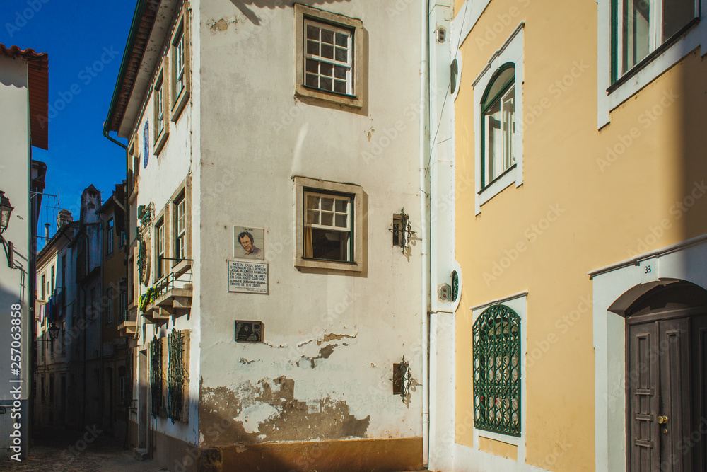 medieval pedestrian streen in Coimbra, Portugal