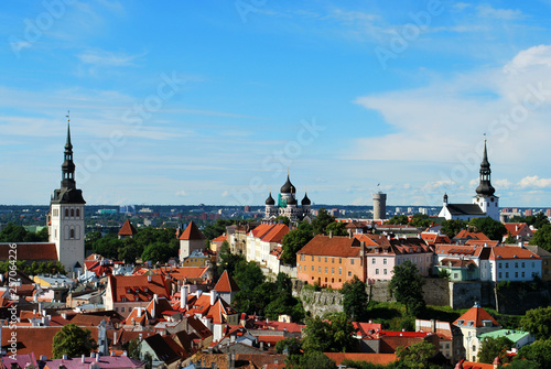 The view of the old historical center of Tallinn, Estonia