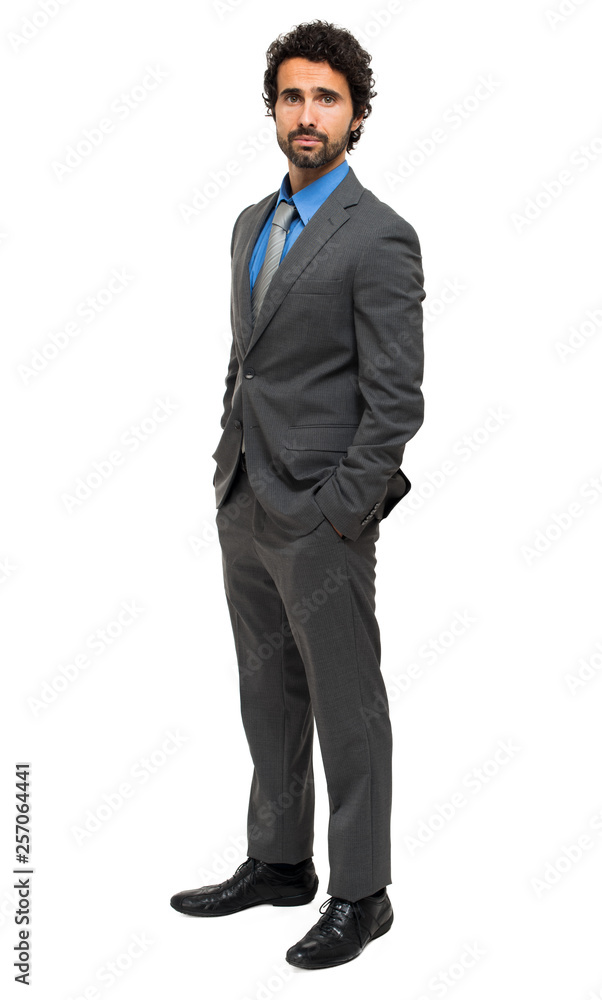 Smiling young manager portrait full length Smiling young manager portrait full length