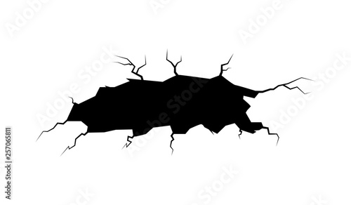 Grunge destroyed wall.Grunge black cracked wall.