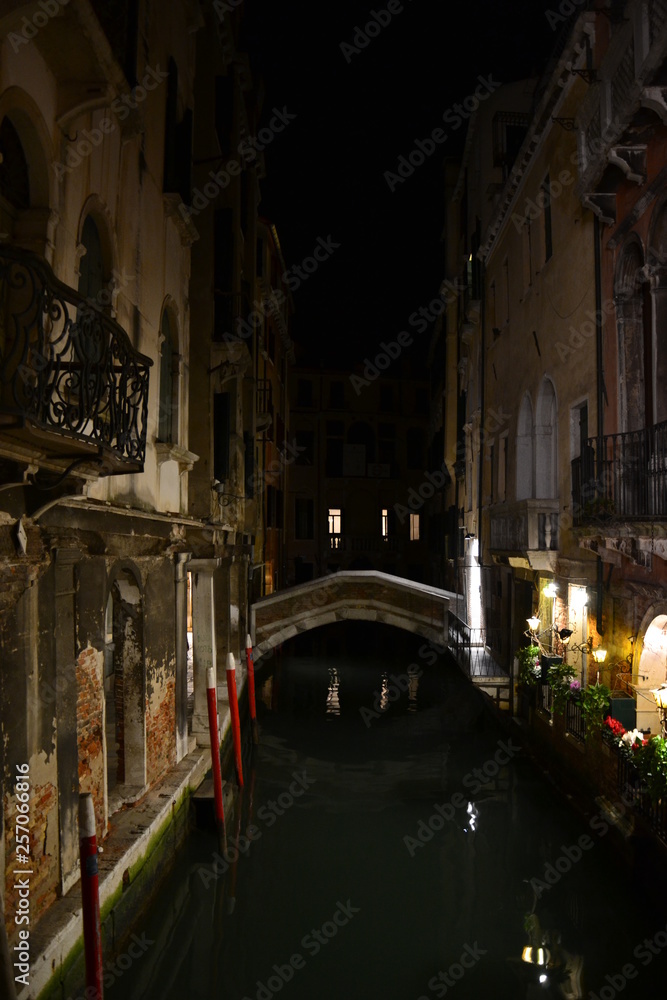 Beautiful views of Venice at night
