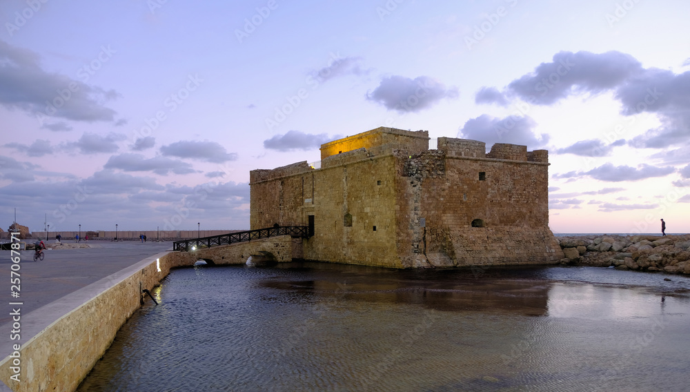 View on medieval castle in Paphos, Cyprus