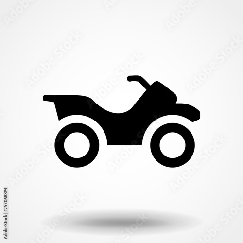 ATV front view isolated vector icon off-road motorcycles sign on white background.