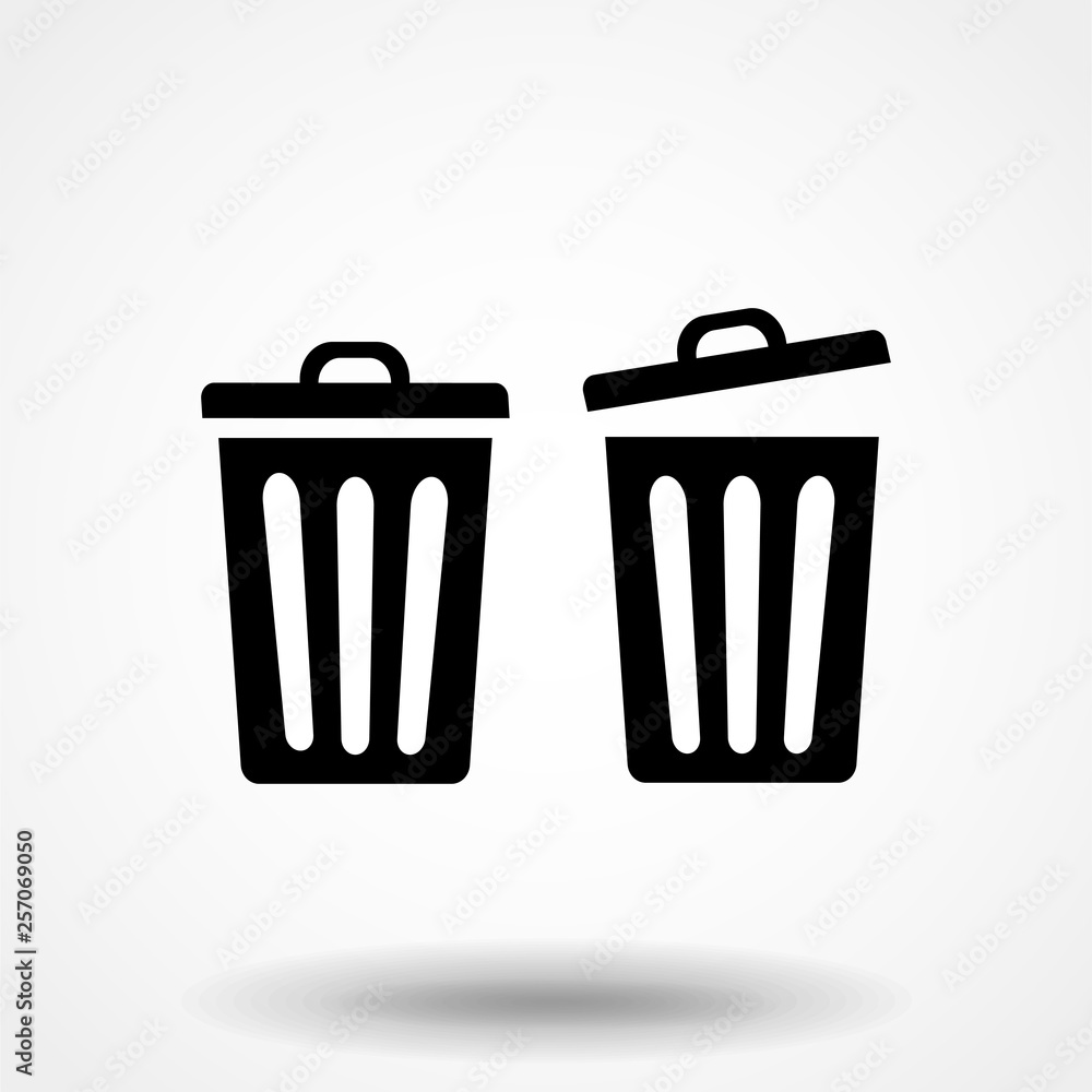 Trash bin icon. Flat vector illustration EPS 10 Trash bin icon. Flat vector illustration EPS 10