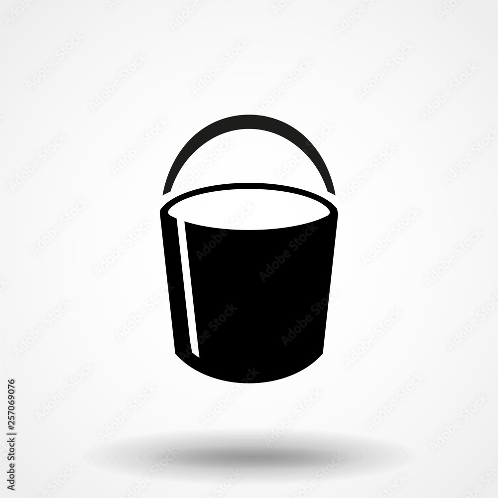 Вucket silhouette isolated icon. Flat vector illustration EPS 10 Вucket silhouette isolated icon. Flat vector illustration EPS 10