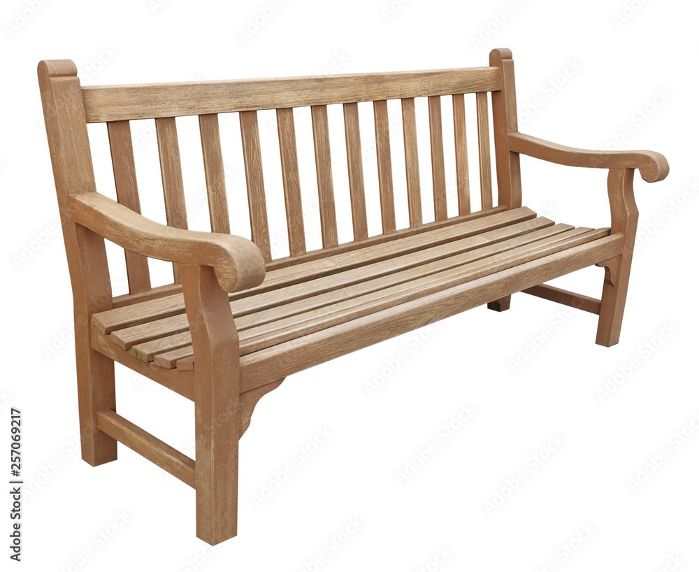 Wooden bench brown isolated on white background Wooden bench brown isolated on white background