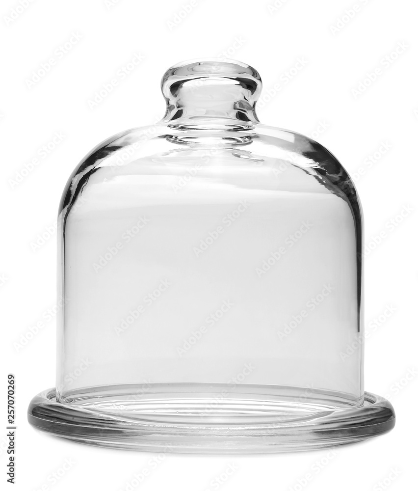 Glass bell jar isolated on white background, with clipping path Glass bell jar isolated on white background, with clipping path