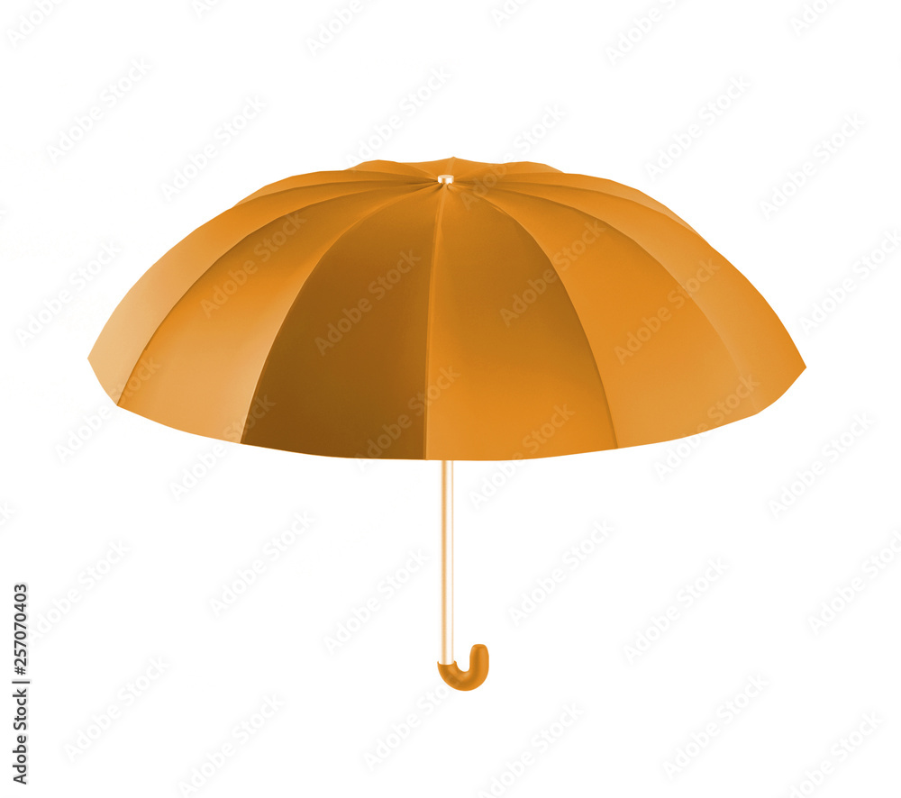 umbrella orange, 3d render.
