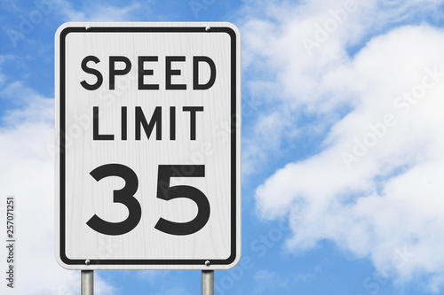 US 35 mph Speed Limit sign photo
