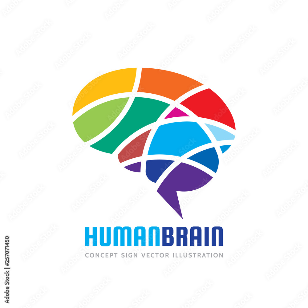 Abstract human brain - business vector logo template concept illustration. Creative idea colorful sign. Infographic symbol. Colored design element.