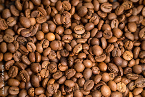 Coffee beans texture. Coffee background. A lot of coffee