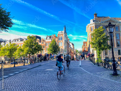 Photography A street in the beautiful city of Amsterdam, Holland