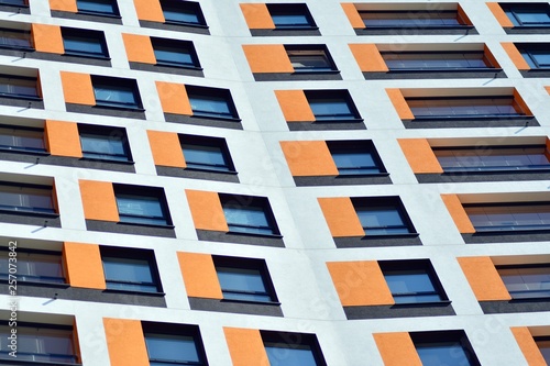 New-build residential building on a sunny summer day