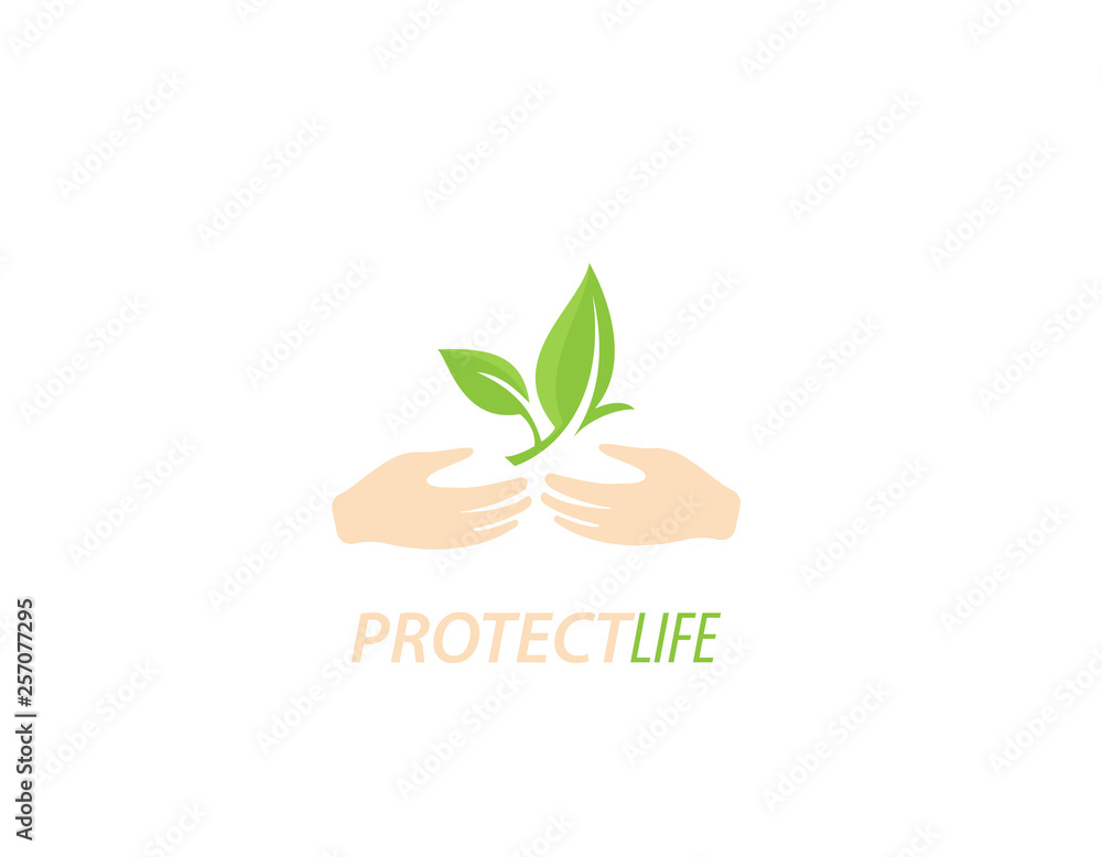 Protect life concept logo