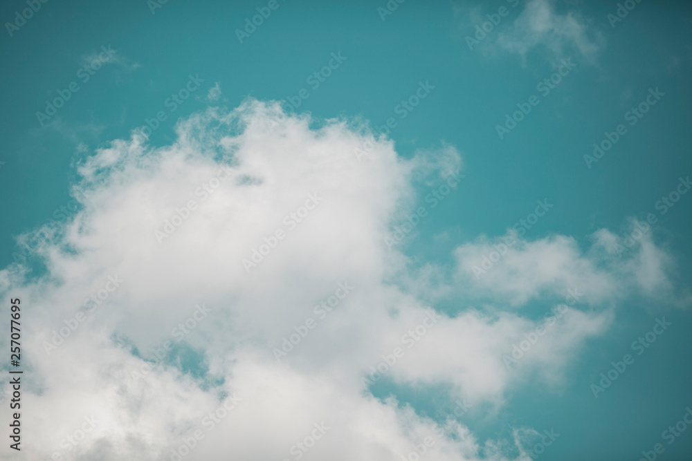 Obraz premium Deep Teal Blue sky overlay with white clouds