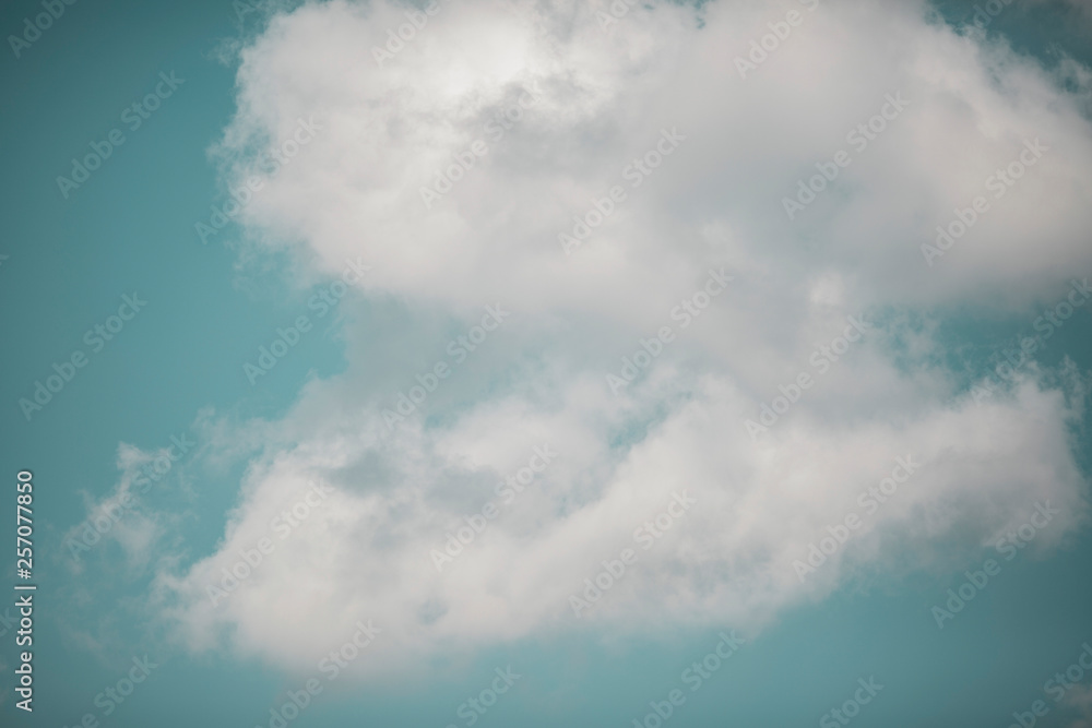 Obraz premium Deep Teal Blue sky overlay with white clouds