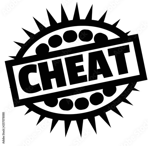 Print cheat stamp on white