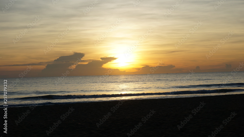 Sun raise at a beach in eastern sri lanka
