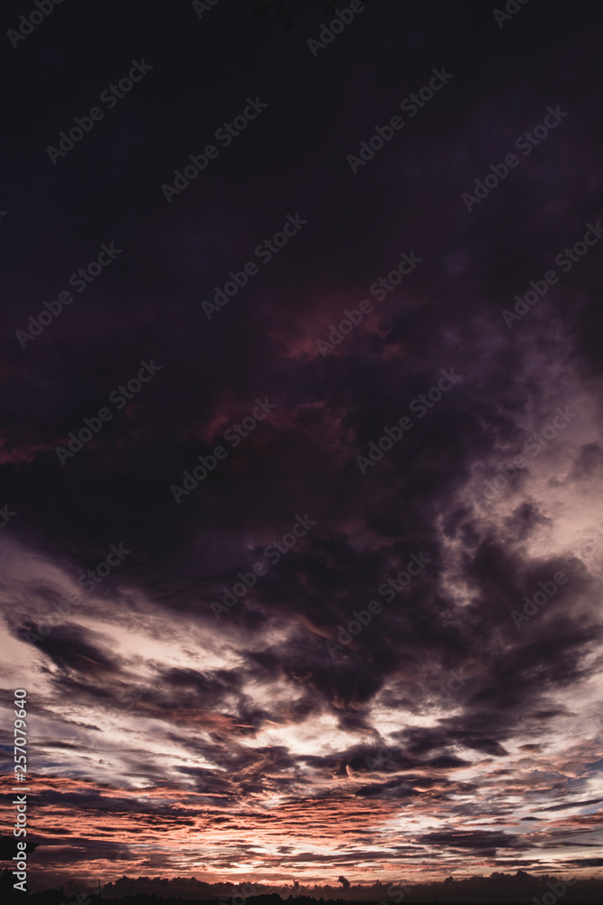 Fototapeta premium Deep Contrast Dramatic Sky At Sunset