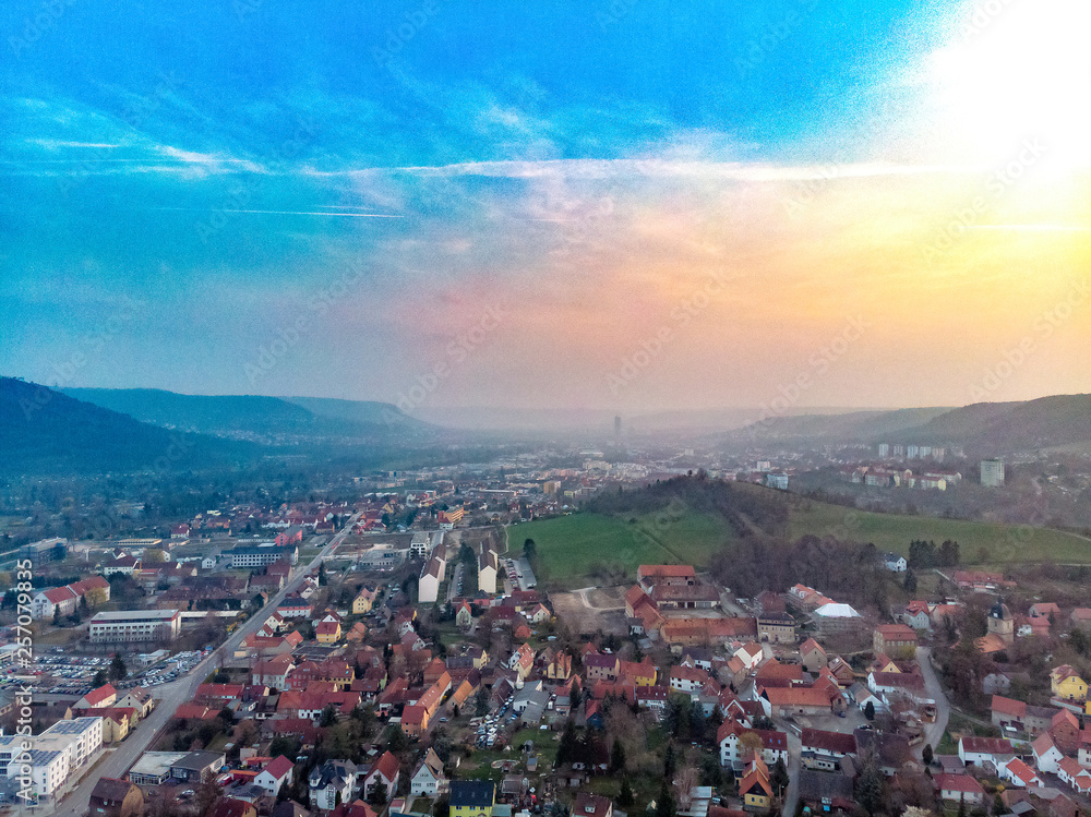 Jena in Thuringia at sunset