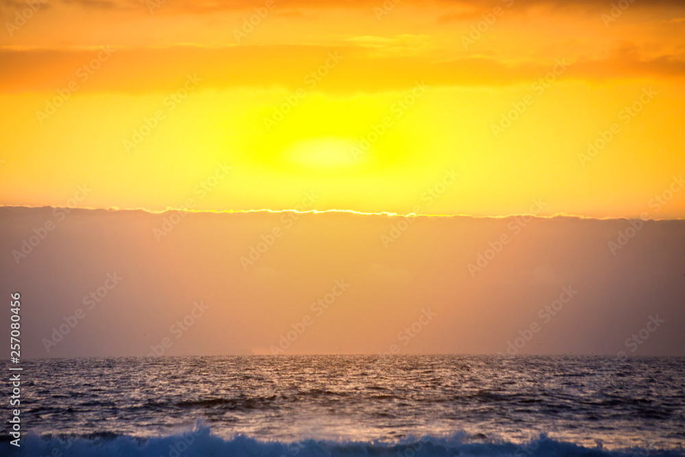 Sun Setting on the Atlantic Ocean in Tenerife Canary Island Spain Sun Setting on the Atlantic Ocean in Tenerife Canary Island Spain