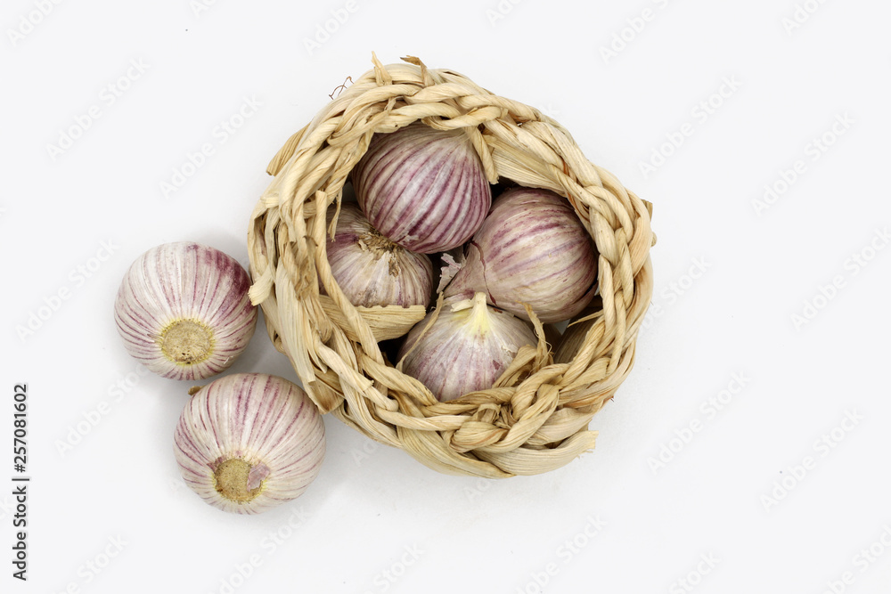 fresh garlic on isolated white background fresh garlic on isolated white background