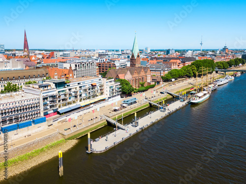 Ships at Weser river, Bremen