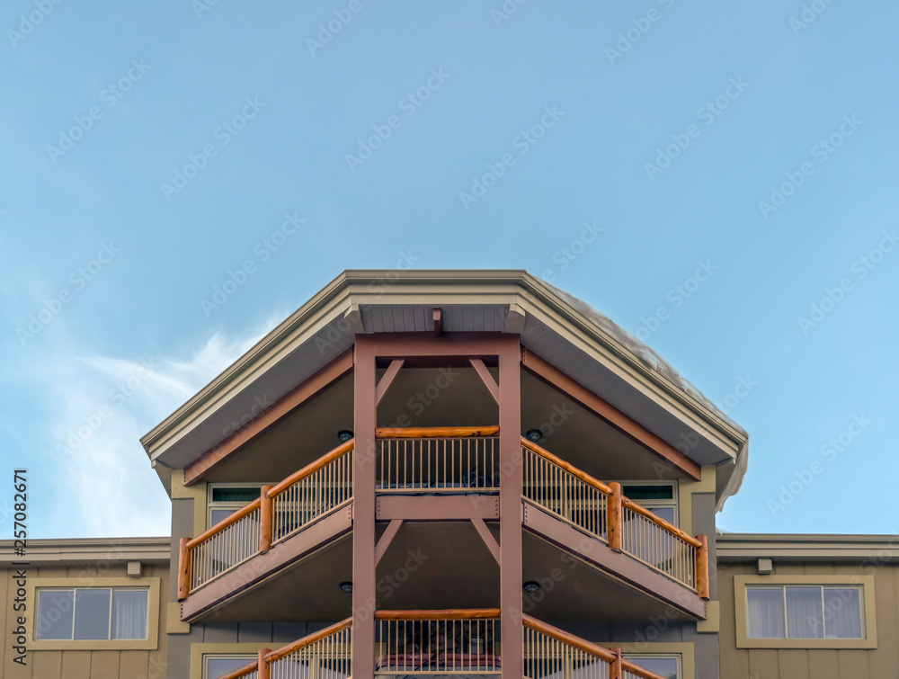 Building with balconies against sky in Park City Building with balconies against sky in Park City