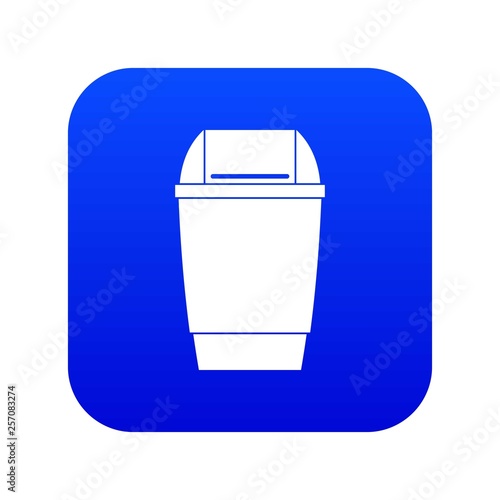 Flip lid bin icon digital blue for any design isolated on white vector illustration