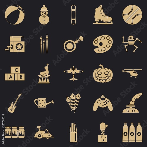 Childishness icons set. Simple set of 25 childishness vector icons for web for any design