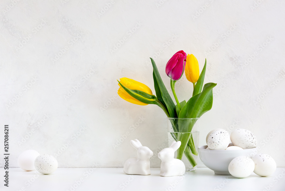 Easter greeting background with blank space for a text