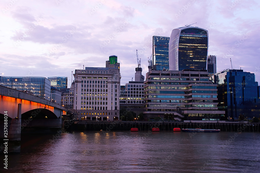 City of London at dusk.