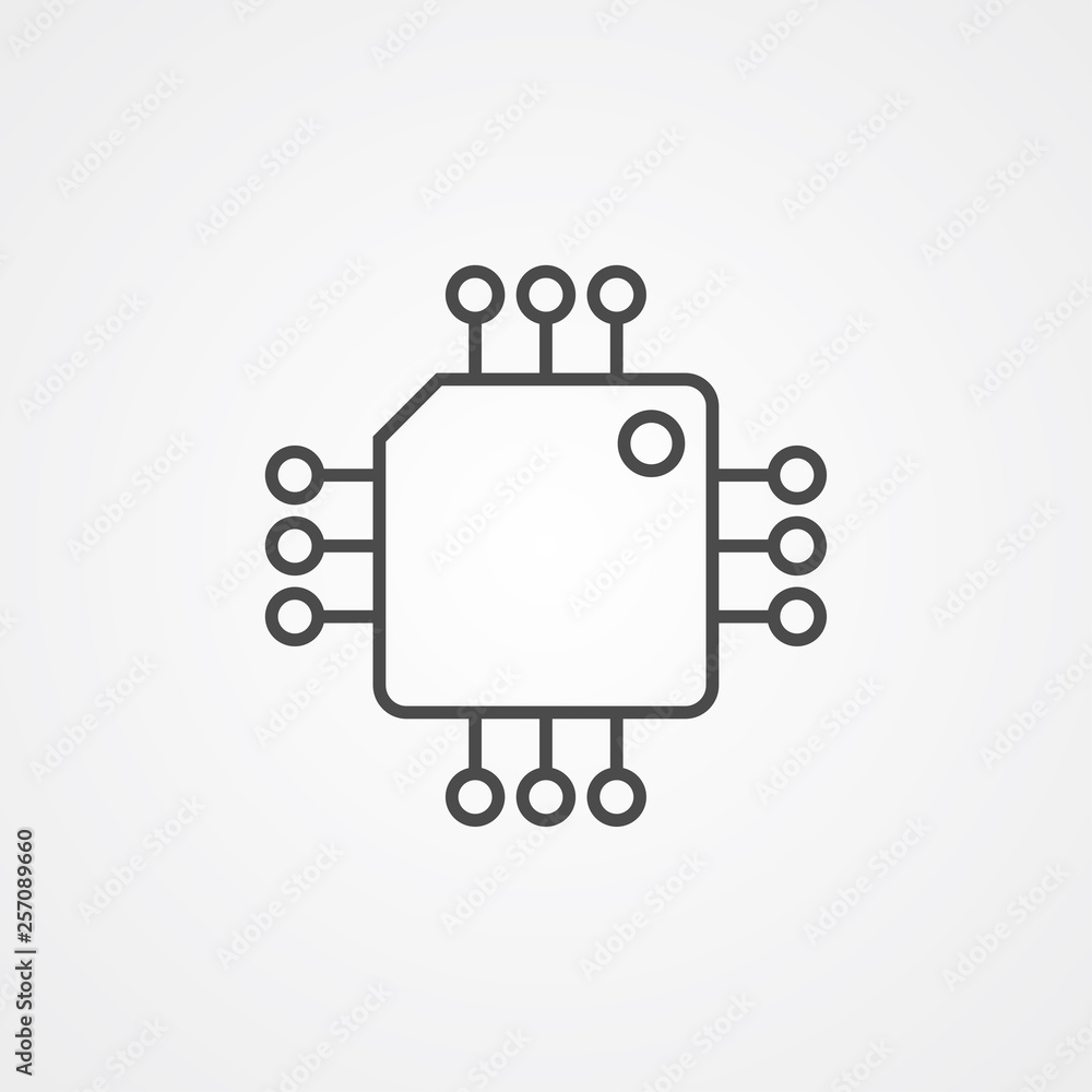 Computer chip vector icon sign symbol Computer chip vector icon sign symbol