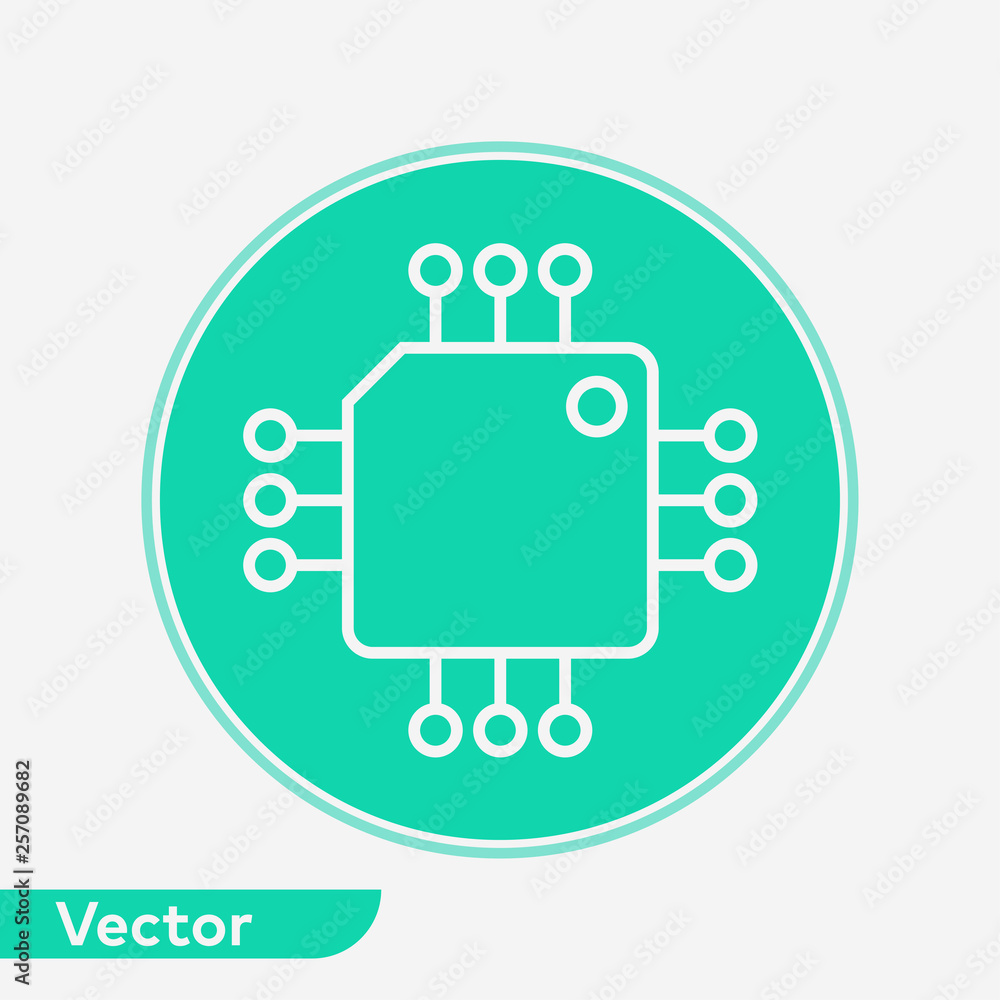 Computer chip vector icon sign symbol Computer chip vector icon sign symbol