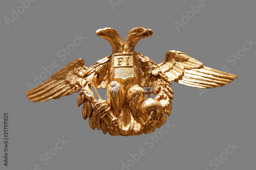 Golden, two-headed eagle of Roman legions.