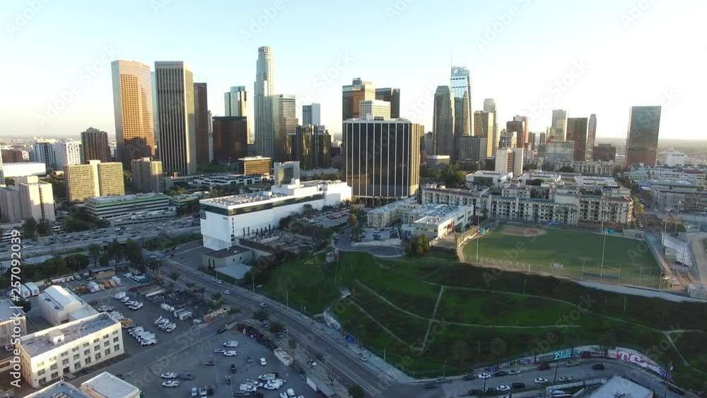 Downtown Los Angeles Sunset Skyline Aerial View 06.MOV Downtown Los Angeles Sunset Skyline Aerial View 06.MOV