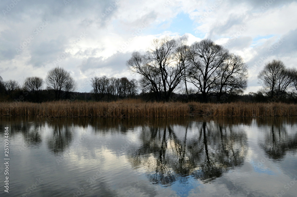Spring on the pond. Spring on the pond.