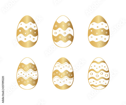Easter eggs icons set