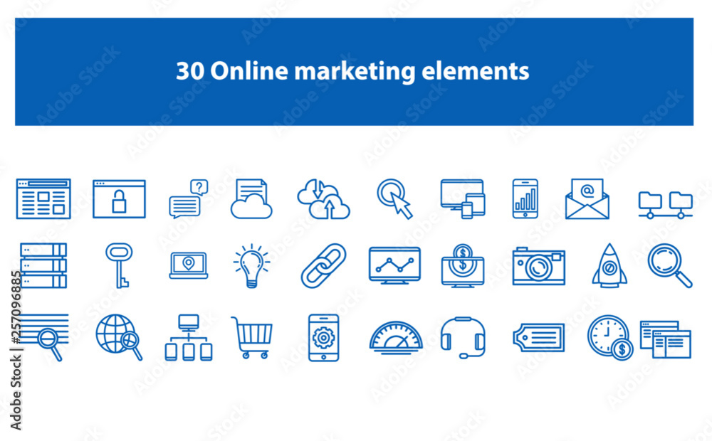 Light blue Vector online marketing elements - Vector