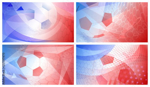 Soccer backgrounds in colors of France
