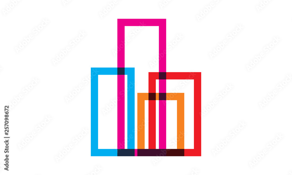Obraz premium color building line logo