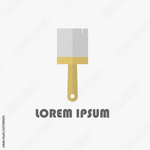 yellow brush logo on the grey background 