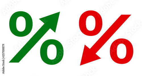 Up and down percent icon - stock vector