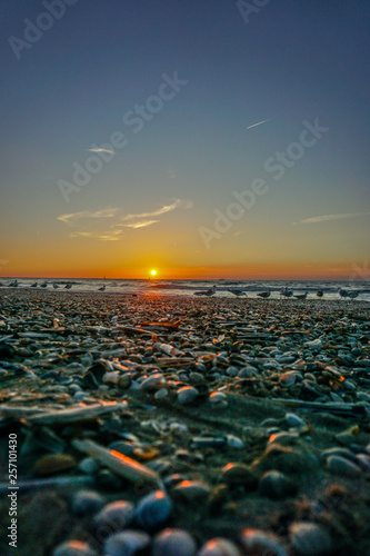 Sunset on the beach in den Haag
