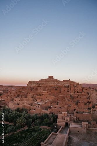 Ait Ben Haddou in Morocco  Africa while sunset 