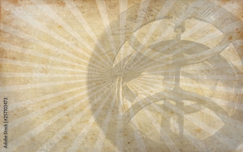 Retro travel map. Vintage steampunk astrolabe on paper canvas, compass grunge old retro wallpaper